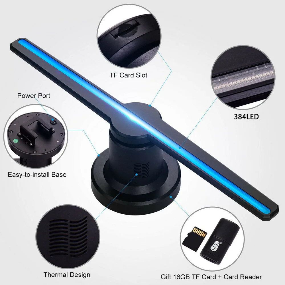 3D рекламы светильник голограмма вентилятор изображения проектор