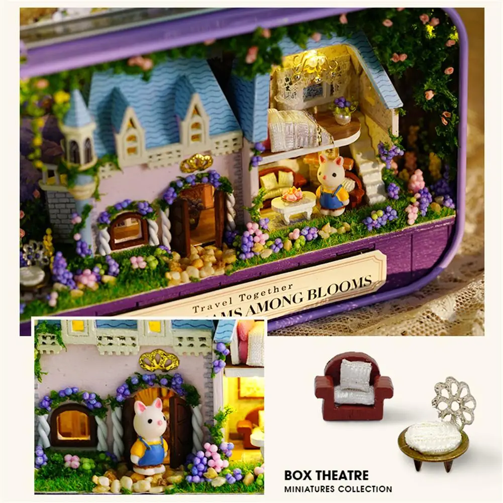 

DIY Dollhouse Kit Assembled Toys Theatre Box Miniature House With Furniture For Kids Christmas Birthday Gift 1.9