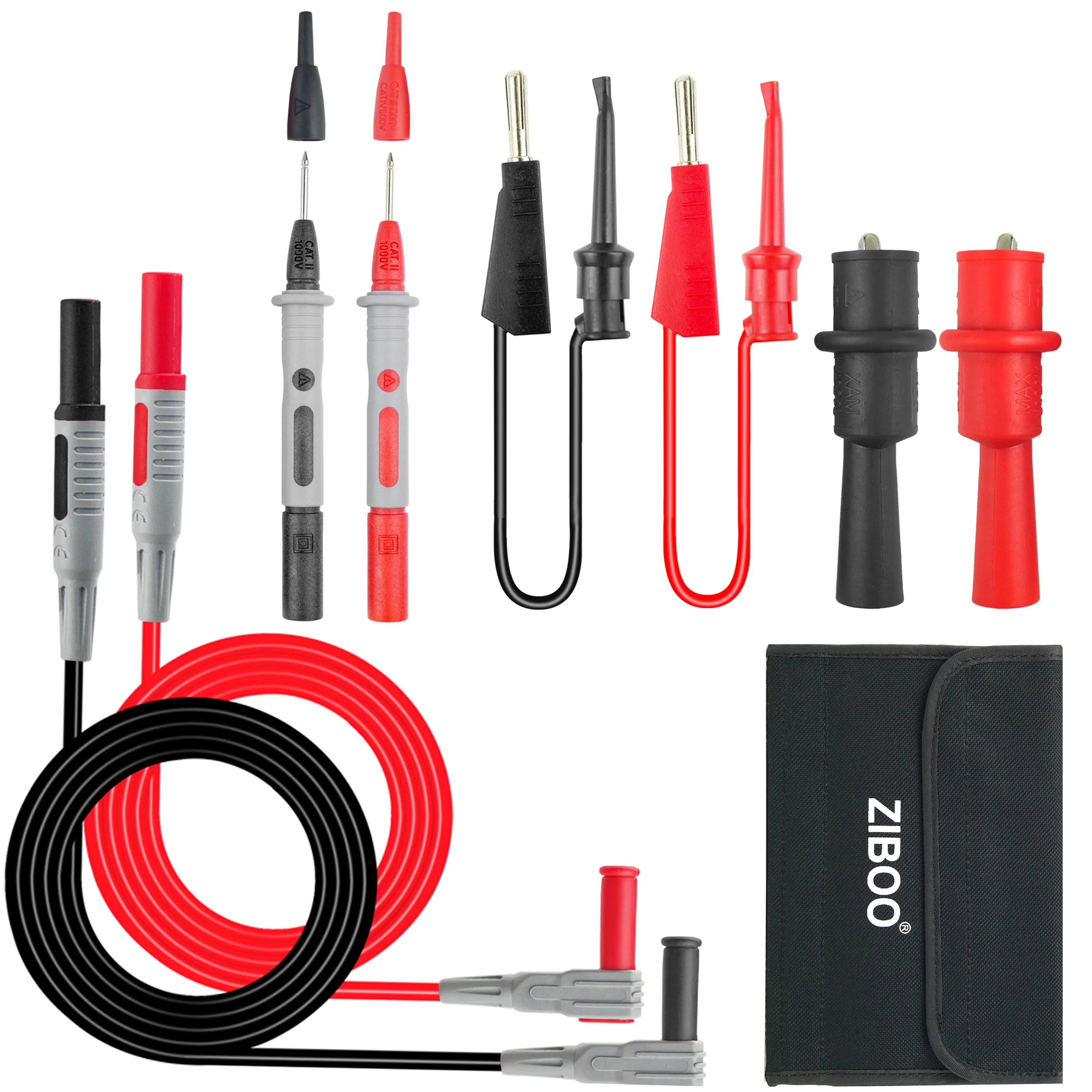ZIBOO KIT 11 мультиметр набор тестовых проводов зажимы аллигатора и плунжеры тест