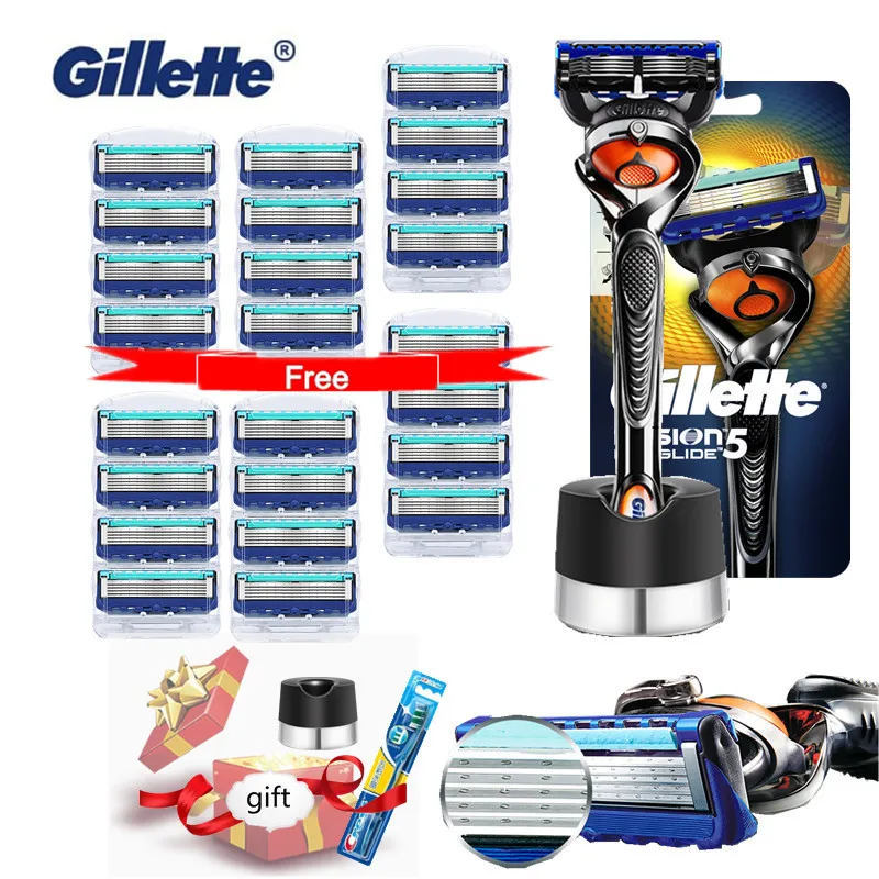 

Gillette Fusion 5 Proglide Men Razor With Flexball Handle Shaver Razor Blade Machine for Shaving Replaceable Blade with Base