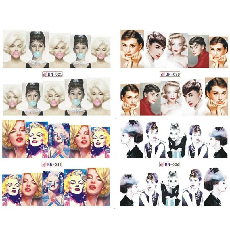 12 шт. красивые женские наклейки для ногтей полное покрытие переводная вода