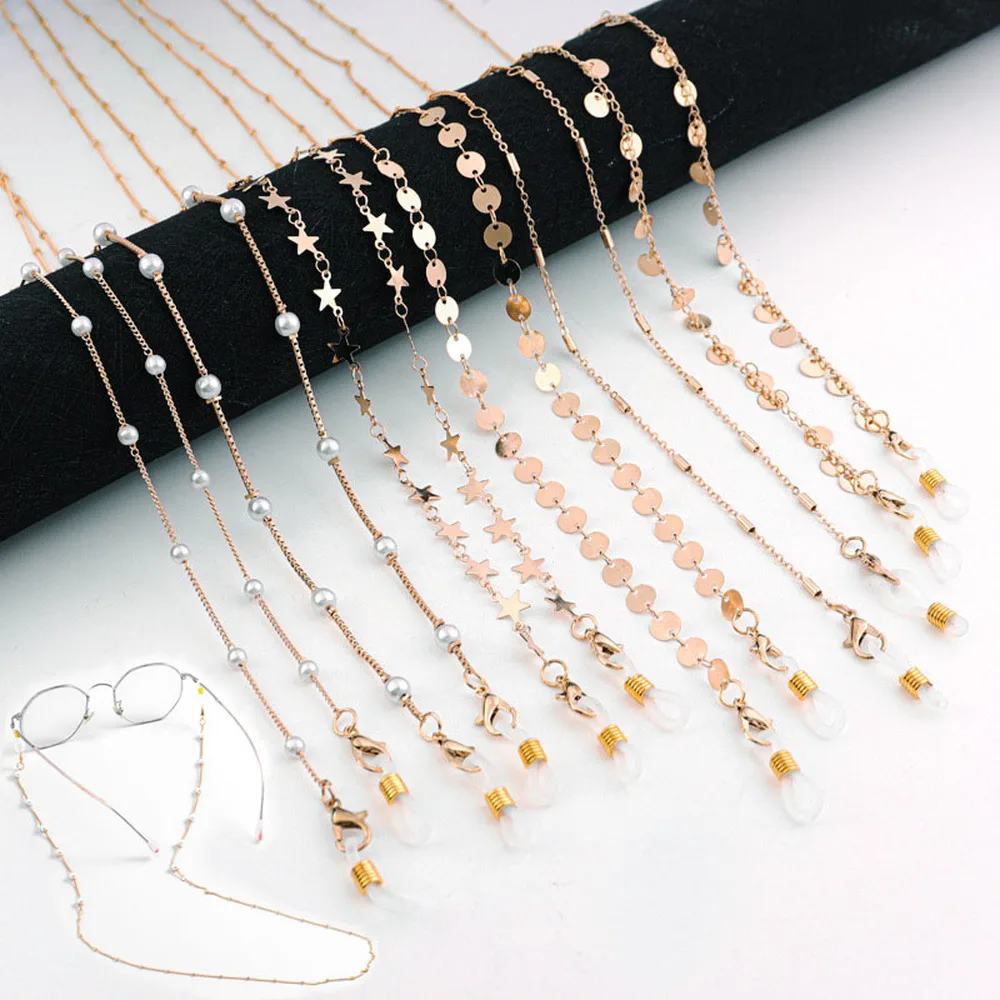 

Glass Chain with Non Slip Glasses Frame Neck Mask Chain Necklace Bohemian Sunglasses Watch Chain DIY Jewelry Female Children