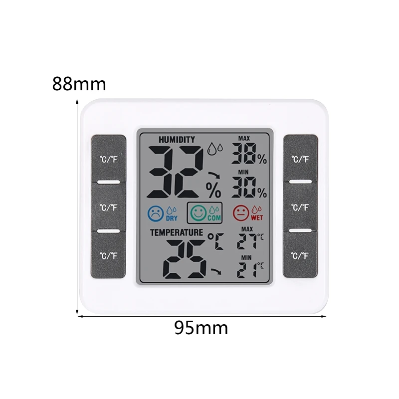 

LCD Electronic Digital Wall Temperature Thermometer Hygrometer Humidity Meter M