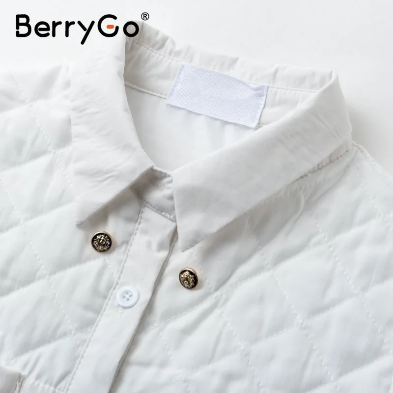 BerryGo винтажная женская блузка на пуговицах рубашка модная уличная с длинным