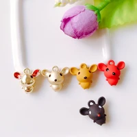 mouse shape eardrop pendant charms jewelry component diy handmade material earring necklace 6pcs