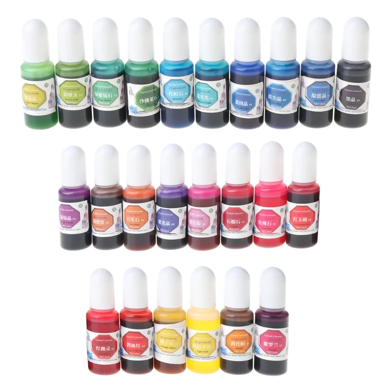 

24 Colors Transparent Crystal Colorant Pigment Concentrated Resin Coloring Art Crystal Mold Soap Making Drop Shipping