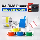 Термобумага для этикеток Niimbot B21 B3S, водонепроницаемая бумага для этикеток, цветные прозрачные наклейки для принтера этикеток B21