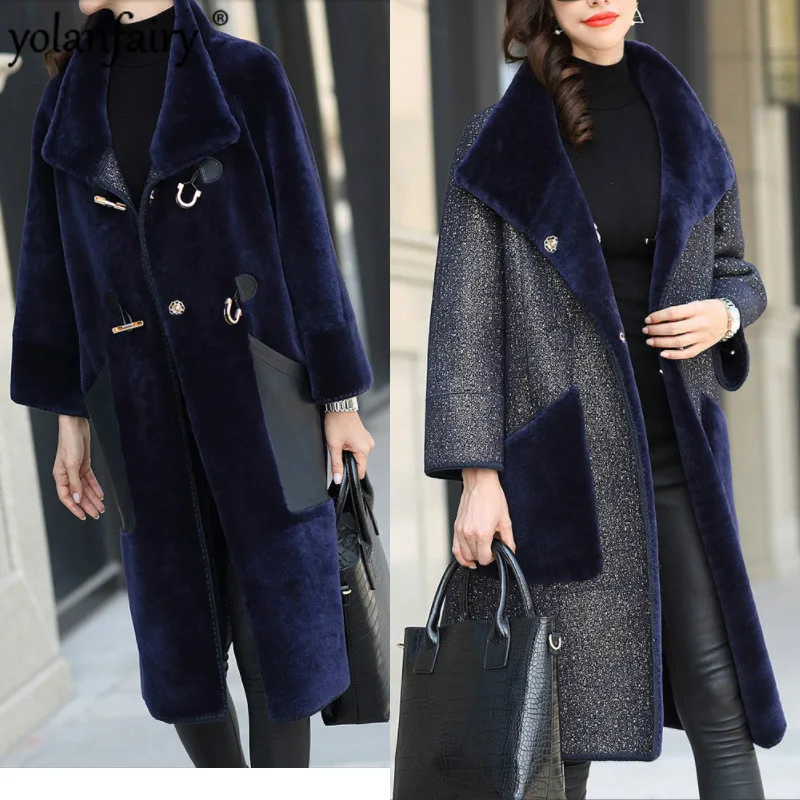 Пальто из натурального меха Женское зимнее пальто женская двухсторонняя одежда