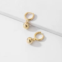 drop dangle earrings simple metal ball pendant 925 silver needle french temperament plating earrings fashion jewelry for women