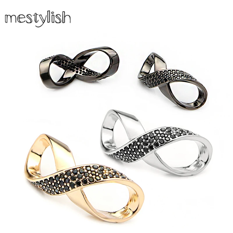 Mestylish 4 шт./лот фигурка 8 Узел Дизайн Бесконечности бусины микро паве циркон медь