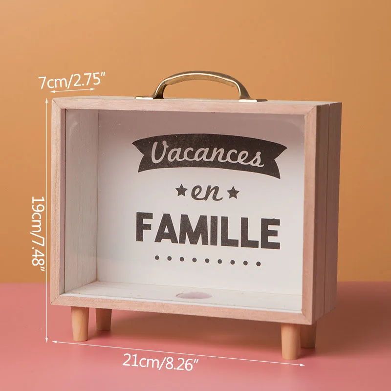 Деревянная коробка для денег монет аксессуары украшения дома большая