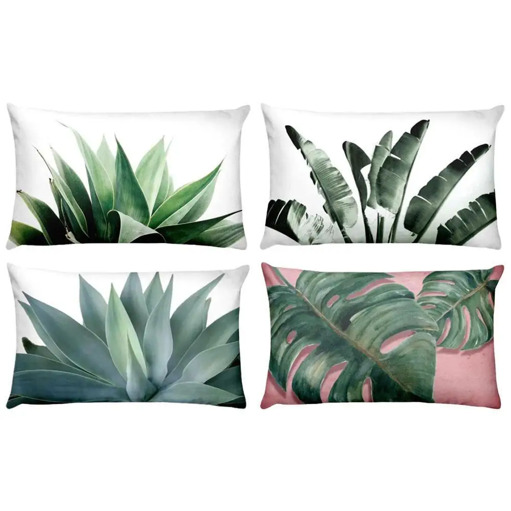 

Flowers Birds Green Plants Printed Waist Pillowcase Home Cushion Decoratio Decorativas Para Sofa Throw Pillowcase 50 * 30cm