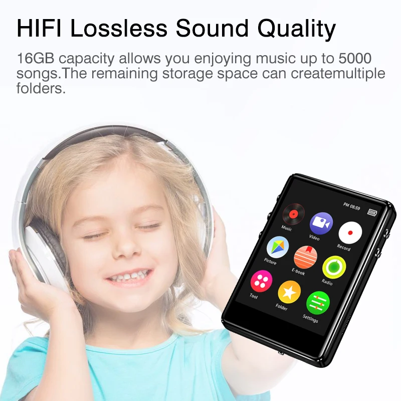 REDANT 2 4 дюймов полный сенсорный экран MP4 плеер Bluetooth со встроенным динамиком FM
