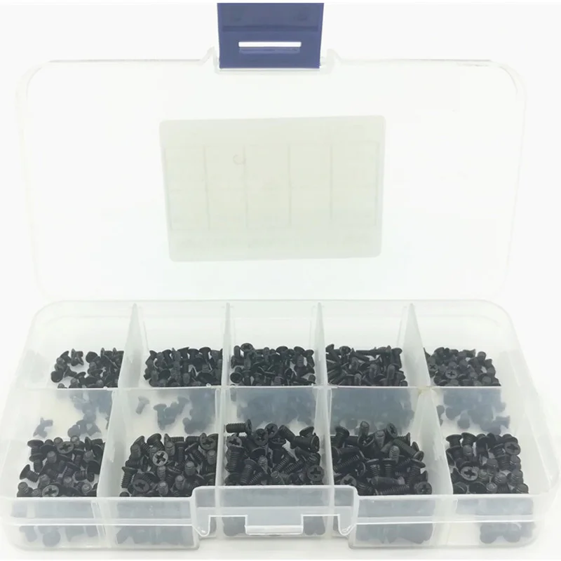 500 шт. прочный Самонарезающий углеродистая сталь ассортимент универсальный