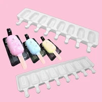 8 cavity ice cream mold popsicle silicone molds diy homemade fruit juice dessert ice pop lolly tray mould