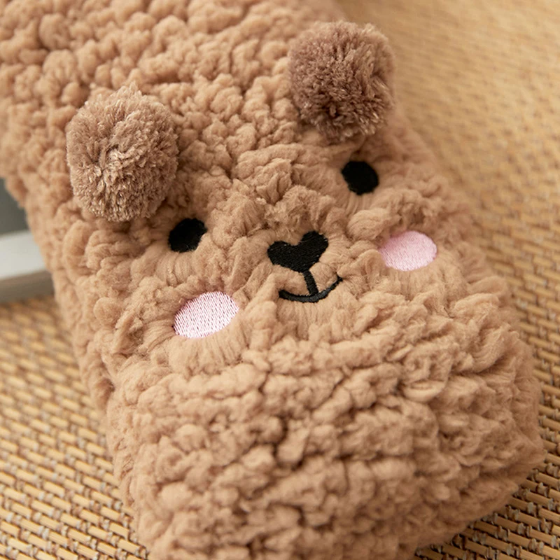 

Winter Fleece Antiskid Floor Socks Women Thicken Warm Cartoon Cat Ankle Socks Thermal Indoor Bedroom Crew Socks Sleeping Socks