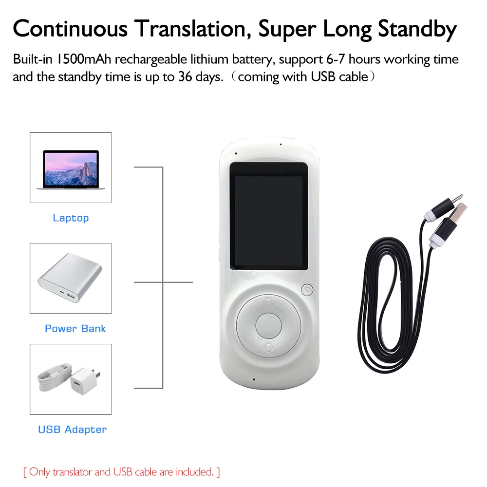 2 4inch portable voice translator support 42 languages 1500mah touch screen wifi smart portable voice translator wearable device free global shipping