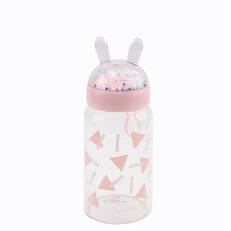 Креативная мультяшная стеклянная Женская портативная Милая прозрачная чашка