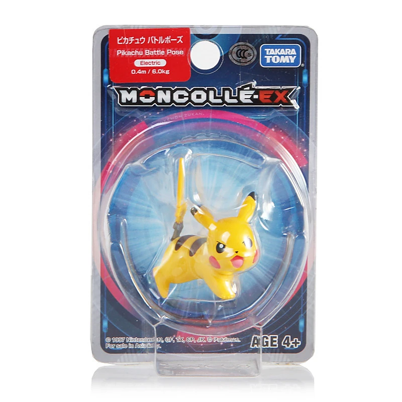 Takara Tomy Pokemon monglue EX Sun Moon 4 см Коллекционная мини игрушечная фигурка Asia 26 Пикачу
