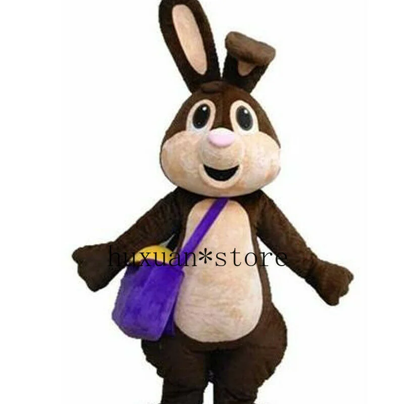 Пасхальный костюм талисмана коричневого кролика Карнавальные пушистые костюмы
