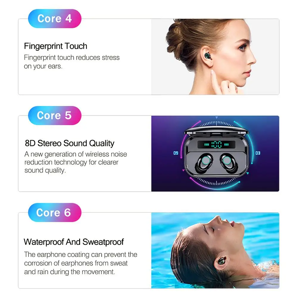 M7 мини невидимая Спортивная гарнитура беспроводная стерео Bluetooth 5 0 зарядная