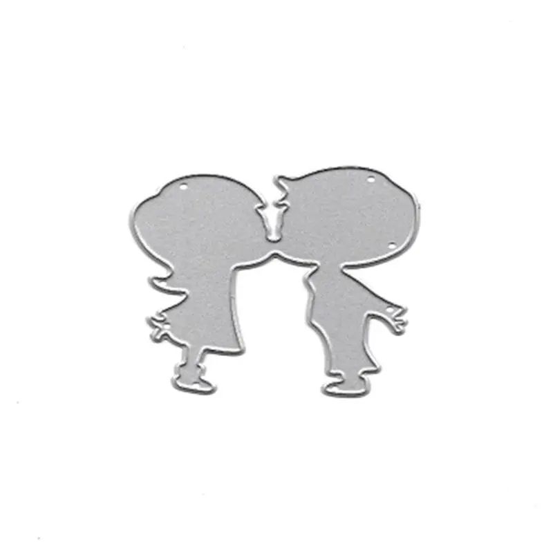 Детский поцелуй Цветок Металлический прорезной трафарет для окраски DIY