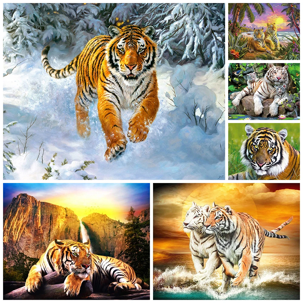 

Diamond Painting Tiger 5D Animal Diamond Embroidery Home Decoration Painting Full Square Diamond Painting Painting Wall Painting