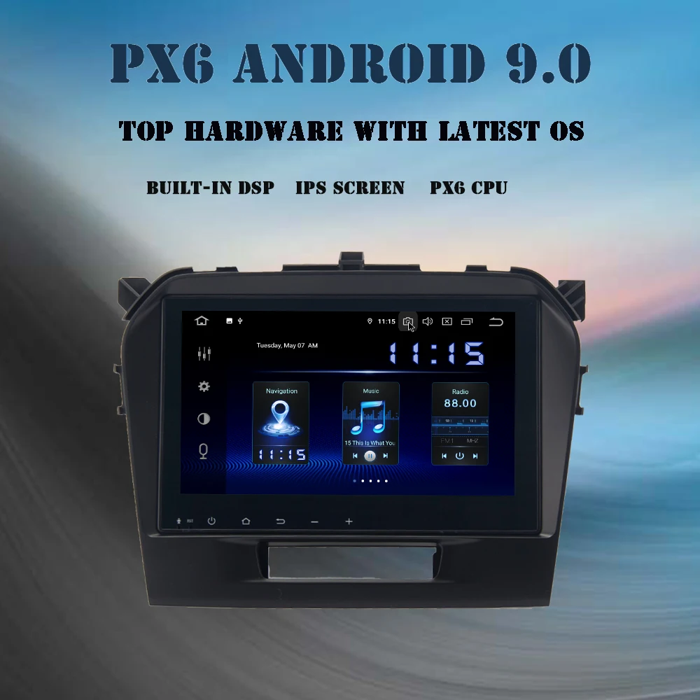 

Android 10,0 автомобильное радио для Suzuki Vitara 2016 GPS Navi PX6 IPS экран DSP CarPlay мультимедийный плеер Bluetooth RDS TDA7850