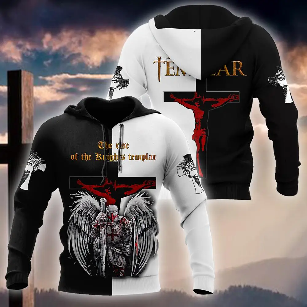 

3D Printed Knight Templar God Jesus Sweatshirts Men New Autumn Spring Brand Hooded Hoodies/Sweatshirt/Zipper long sleeves A-3