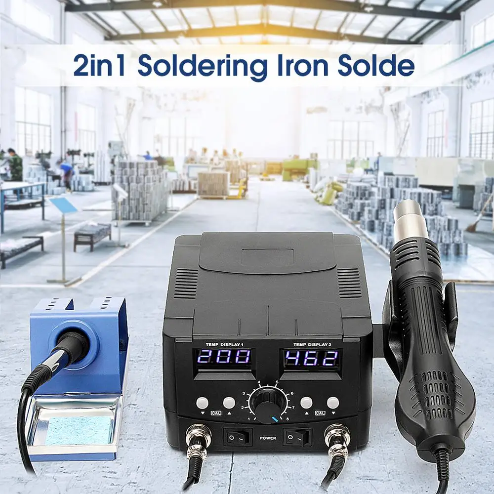 

Паяльная станция 8582D, 750 Вт, 110 В, с ЖК-дисплеем