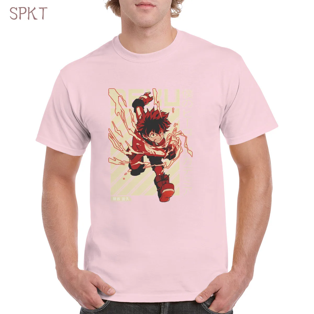 

Deku Midoriya izuku stripe 100% Cotton Tshirt Top Harajuku Aesthetic Tshirt Oversized clothes Female/Man