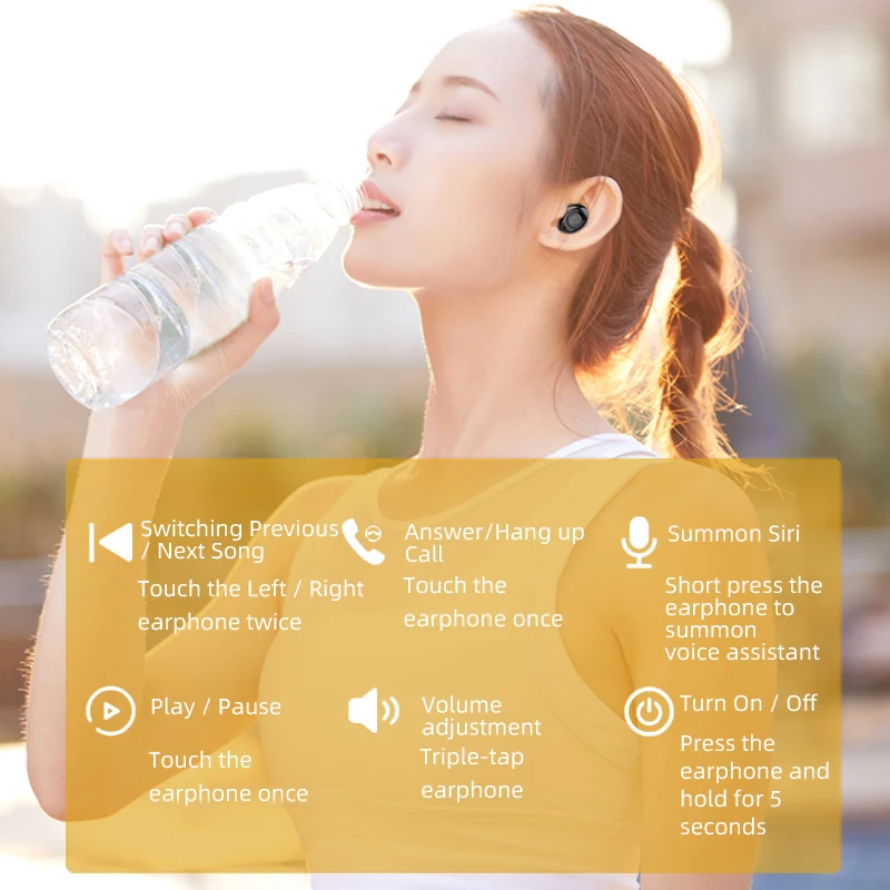 V8 HiFi стерео наушники беспроводные Bluetooth 5 0 гарнитура 2000 мАч спортивные