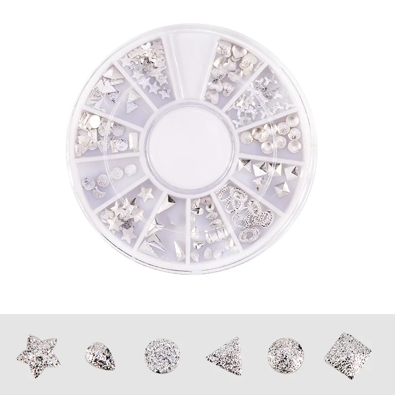 3D украшение для ногтей в колесах смешанные цвета акриловые прозрачные стразы