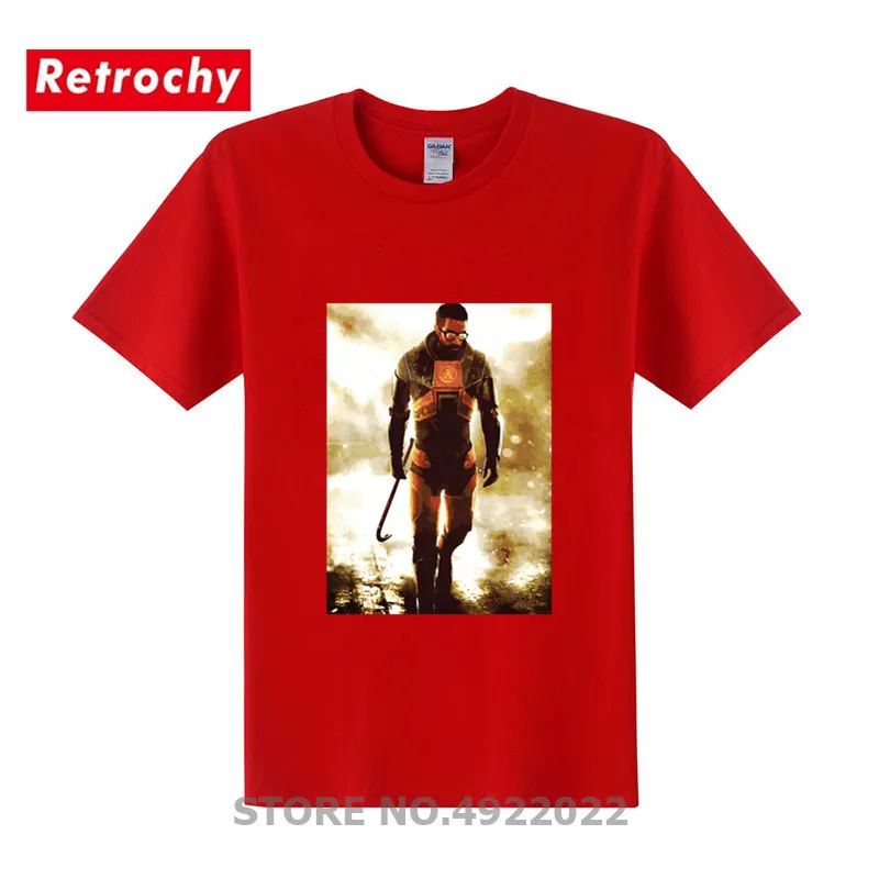 Топ с принтом Мужская футболка Gordon Freeman Half Life Awesome игровая Homme life 2 Camisetas модная