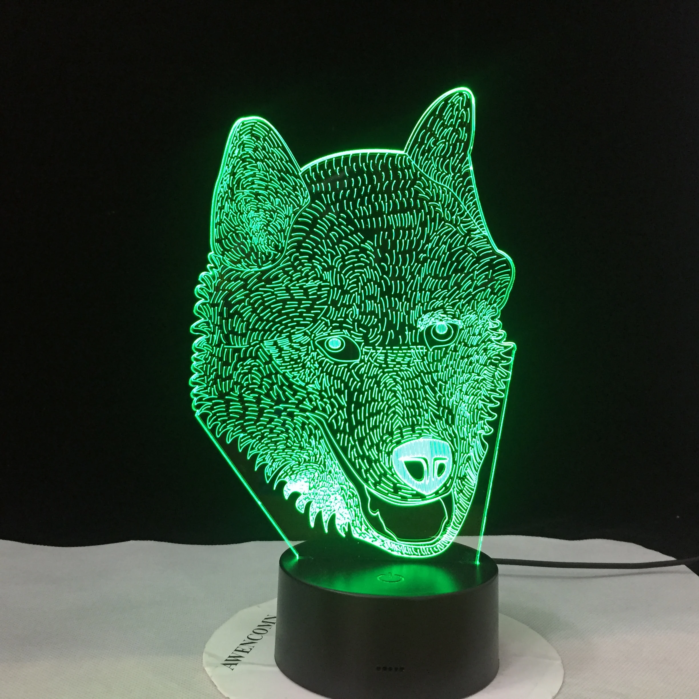 3D Светодиодная лампа Husky Dog светодиодные ночные светильники со встроенной