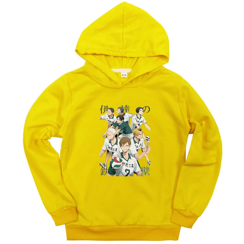 

Kids Sweatshirt Hooded Pullover Tops Haikyuu Spring Autumn Casual Loose Female Male Hoodies Long-Sleeve Boys Girls Sweatshirts