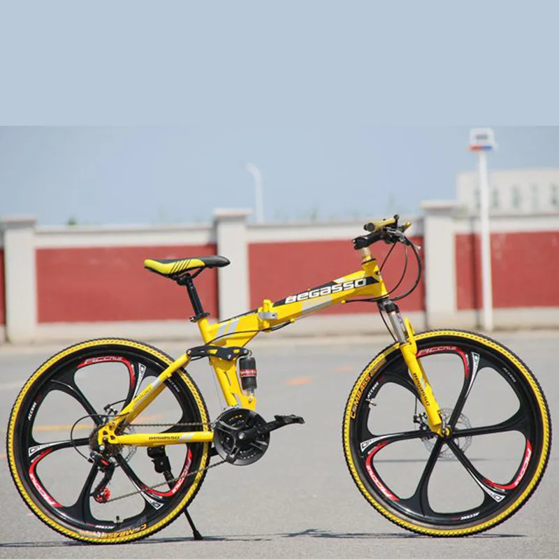 24/26 дюймов горный велосипед складной шесть ножей колеса двойной амортизатор для