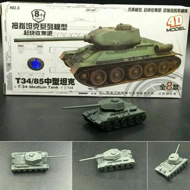 Сборный танк в масштабе 1/144 модель 4D T-34/85 AMX-30MAIN |