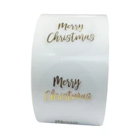 500pcs round clear merry christmas stickers thank you card box package label sealing stickers wedding decor stationery sticker