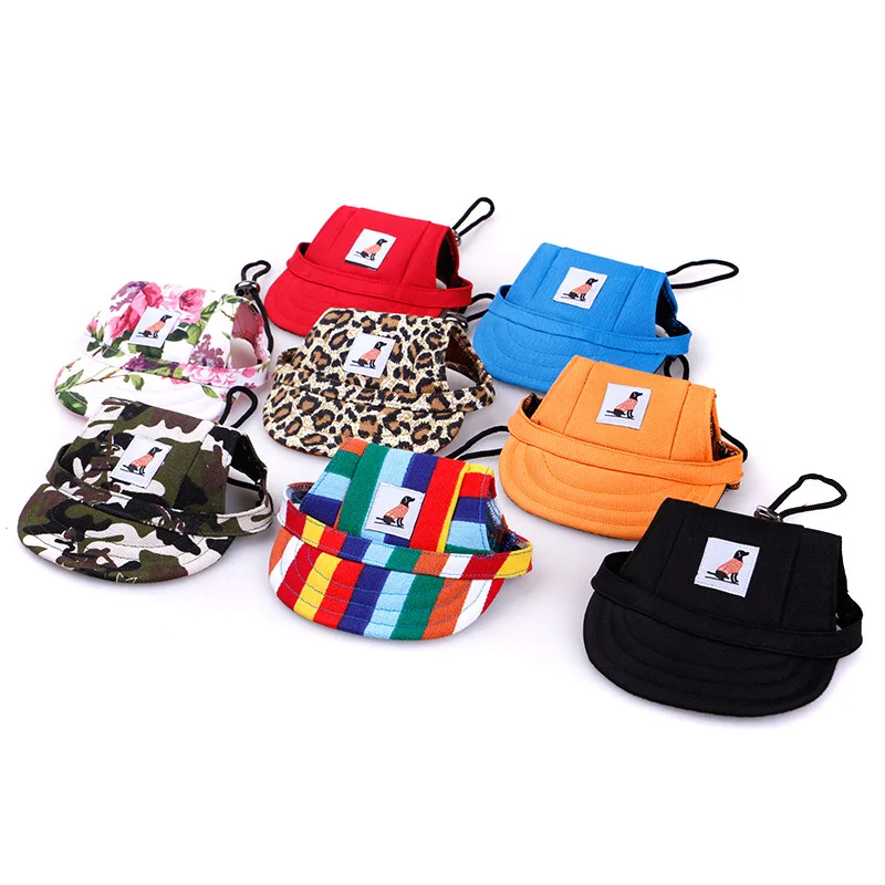 Cute Pet Fashion Solid Color Dog Hat Baseball Cap Windproof Travel Sports Sun Hats For Puppy Large Outdoor Accessories | Дом и сад