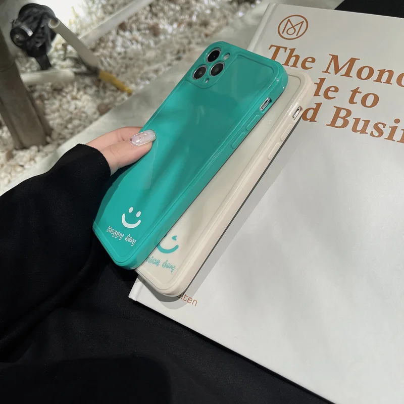 

New Smiley Face Iphone12 Mobile Phone Shell for IPhone 11pro Max Soft Xs Suitable for 8plus Fashion XR Lake Blue Iphone 11 Case