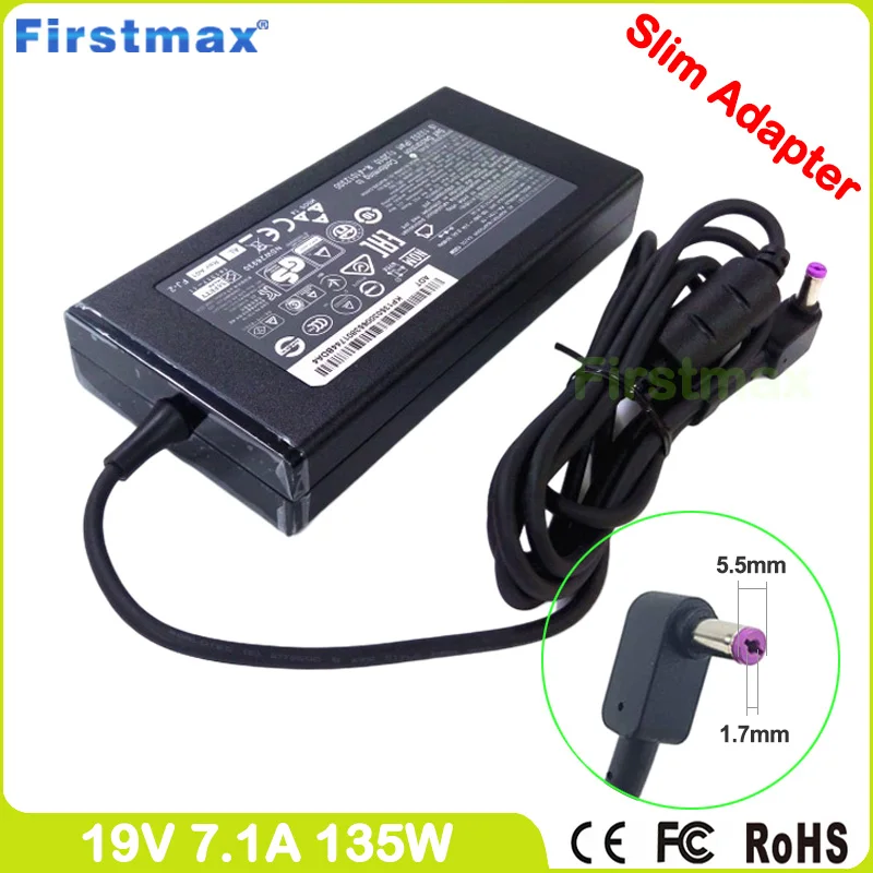 

Slim 19V 7.1A 135W laptop ac power adapter charger for Acer Aspire V15 Nitro VN7-592 VN7-592G V5-591 V5-591G VX5-591G PA-1131-16