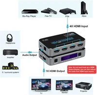 20214x1 4k hdmi switch audio extractor with arc optical toslink hdmi 2 0 switch 4k 60hz hdmi switcher remote for apple tv ps4