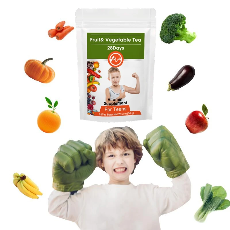 Фруктовый и овощной чай Minch для подростков яблоко морковка витаминные добавки