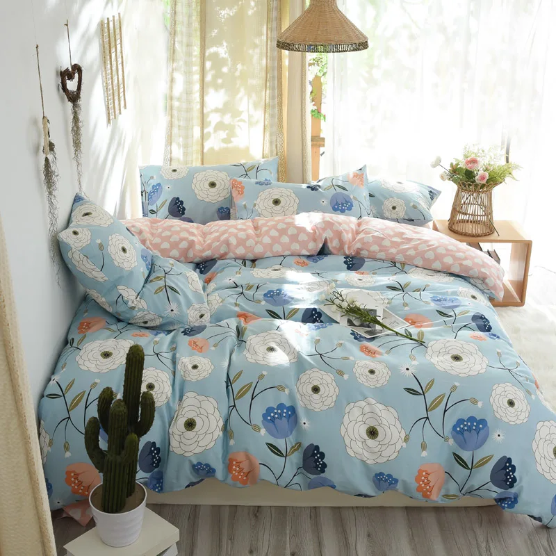 TUTUBIRD-Kids Cartoon style bedding set 100% cotton soft bed linen cactus rose print duvet cover twin queen king size bedspread | Дом и сад