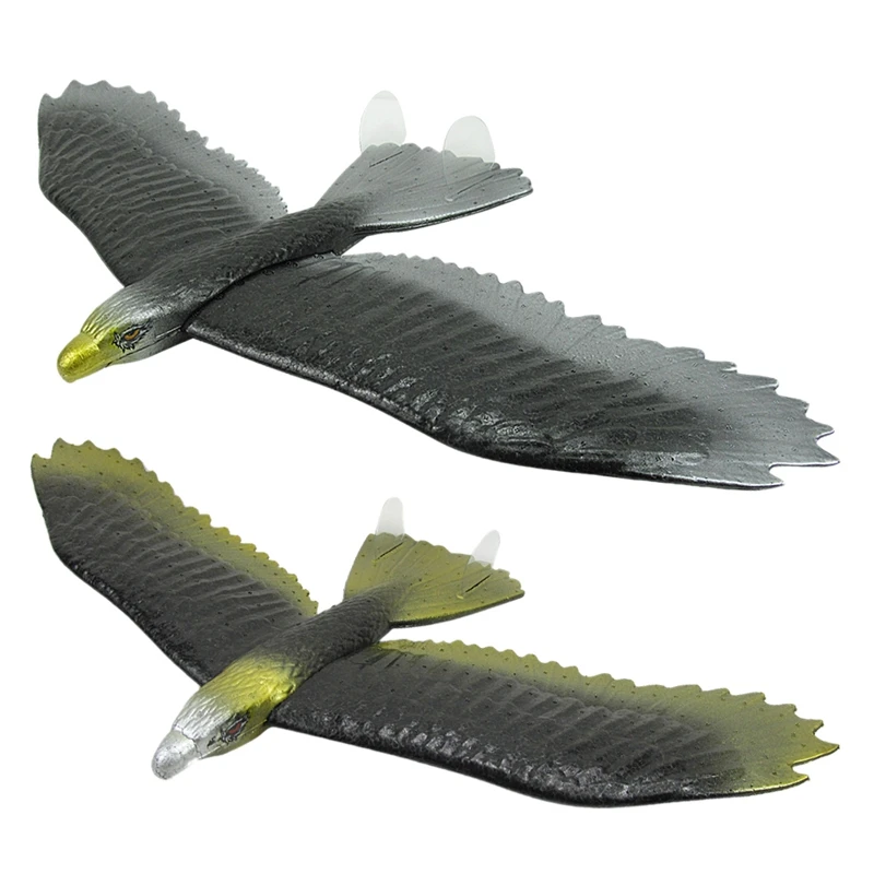 

2PCS 57Cm EPP Foam Hand Thrower Throws Eagle Eagle Glider DIY Model Toy (Gold + Silver)