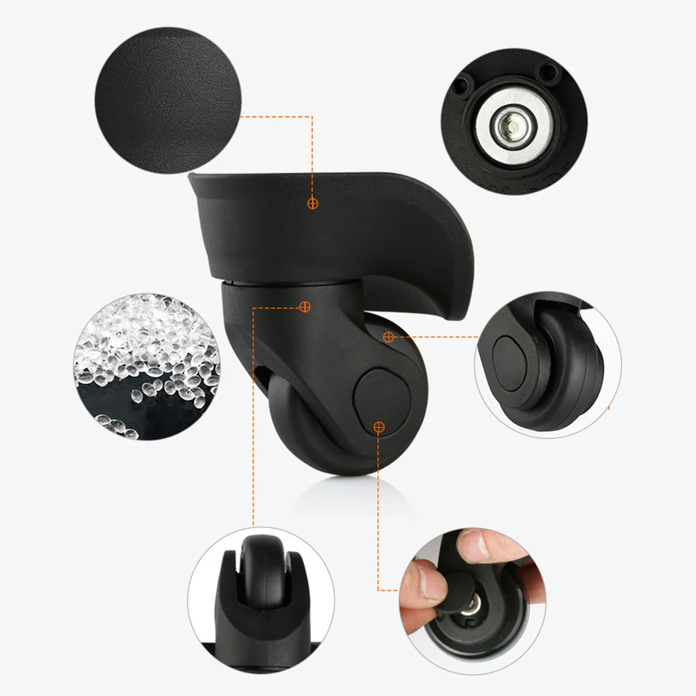 1pair Luggage Wheel Flexible Accessories Wear Resistant PVC 360 Rotating Sliding Repair Caster Durable Replacement Mute Suitcase | Багаж и