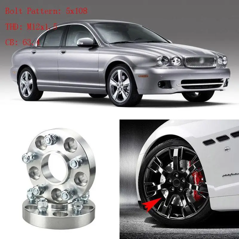 

2 шт., переходники для колес Jaguar x-Type, 5 наконечников, 5X4,3 дюйма