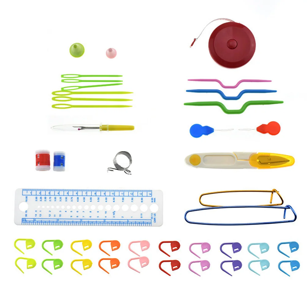 

63Pcs Portable Crochet Hooks Needles Craft Set DIY Knitting Yarn Organizer Kit Knitting Tool for Clothes Scarf with Bag
