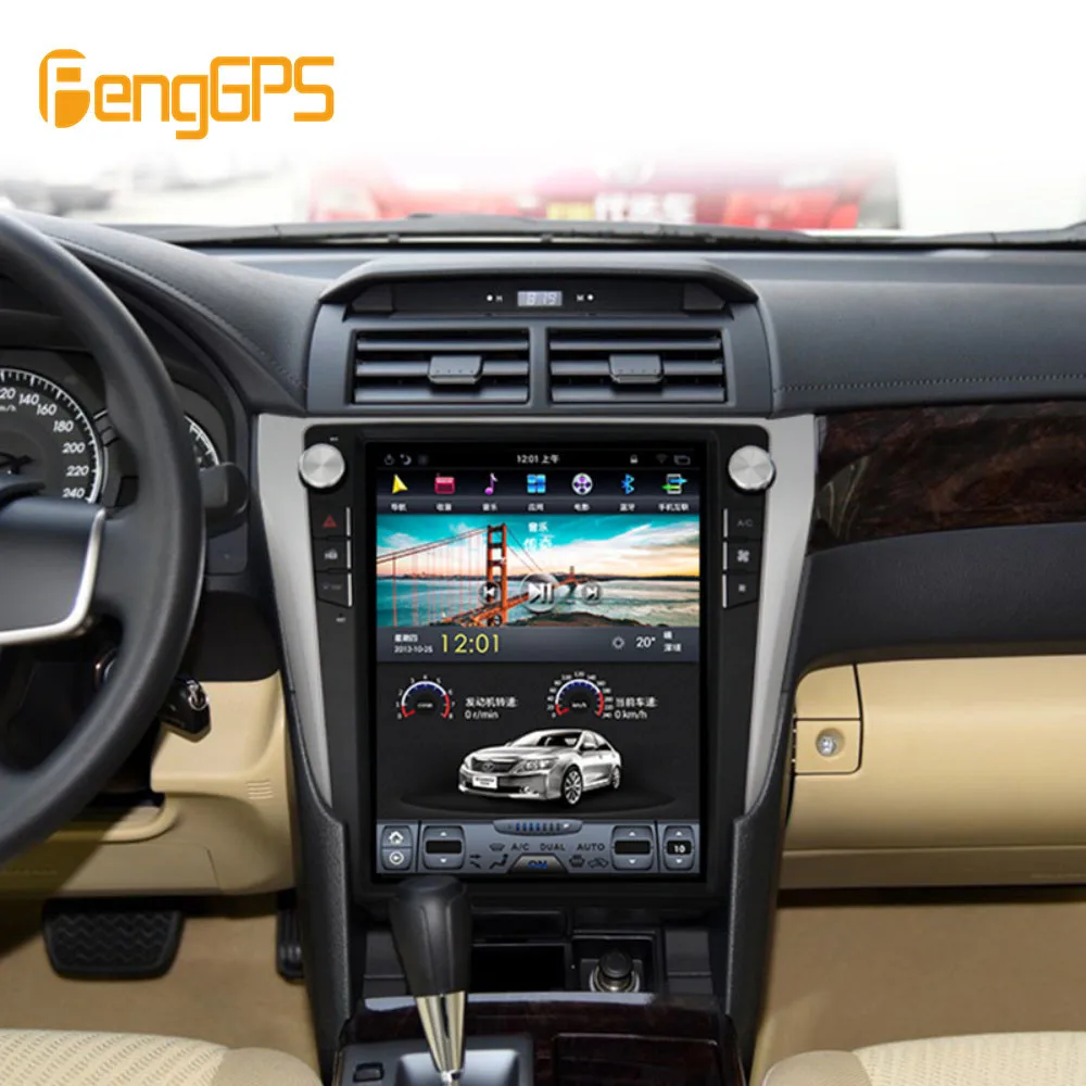 Автомобильный GPS-навигатор в стиле Tesla Android 9 0 PX6 4 Гб ОЗУ для Toyota Camry Aurion 2012- 2016